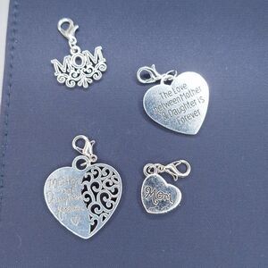 Mom gift charms zipper pull stitch markers silver keychains